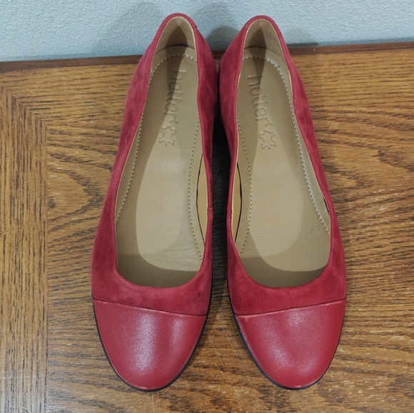 hotter Shoes - Hotter Angel Loafer Suede Size US 10 UK 8 Flats Red Hot England Coquette